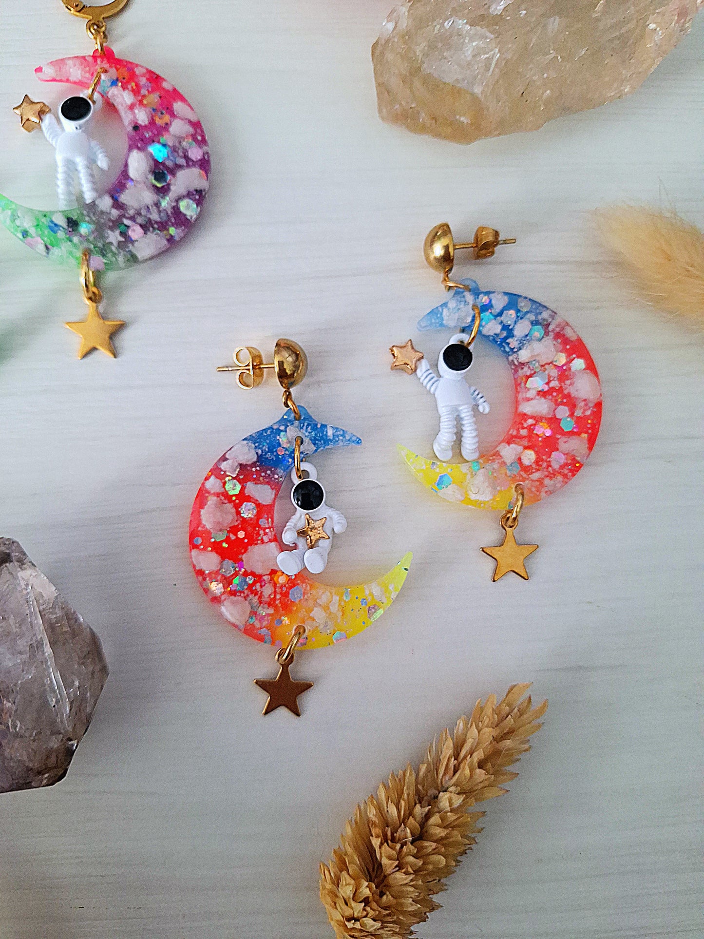 Man in the moon earrings