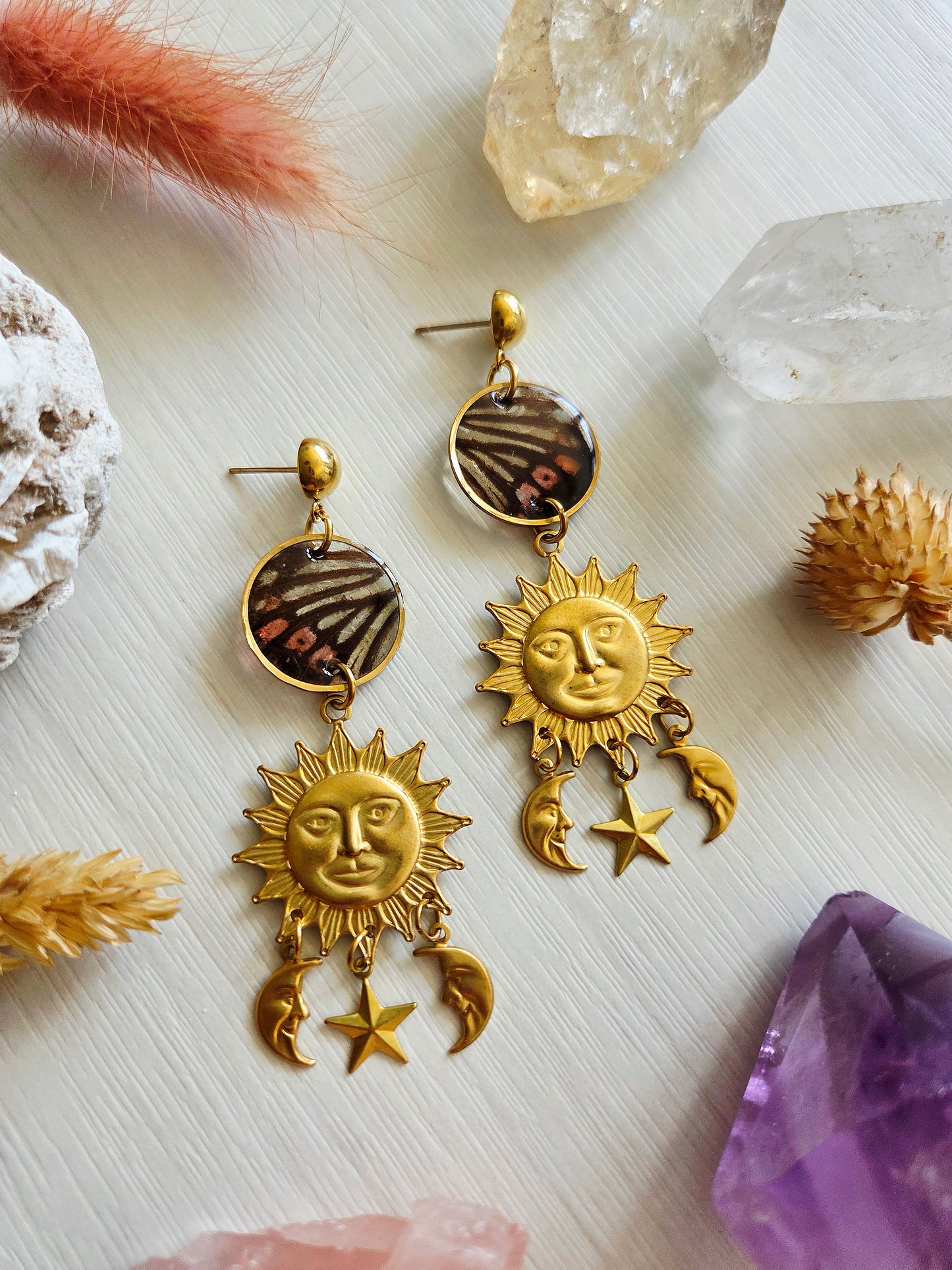 Celestial wings earrings.